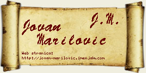 Jovan Marilović vizit kartica
